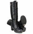 Milwaukee Leather MBL9442 Women's Black Lace-Up Tall Biker Fashion Boots with Platform Heel & Studs