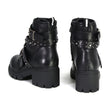 Milwaukee Leather MBL9444 Women's Bruiser Premium Black Lace-Up Fashion Boots w/ Studded Straps