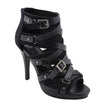 Milwaukee Leather MBL9451 Women's Black Fashion Casual Stiletto Heeled Sandals with Ankle Strap