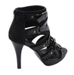 Milwaukee Leather MBL9451 Women's Black Fashion Casual Stiletto Heeled Sandals with Ankle Strap