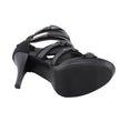 Milwaukee Leather MBL9451 Women's Black Fashion Casual Stiletto Heeled Sandals with Ankle Strap