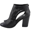 Milwaukee Leather MBL9453 Women's Black Mesh Open-Toe Platform Fashion Casual Heeled Sandals with Buckle Strap