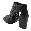 Milwaukee Leather MBL9453 Women's Black Mesh Open-Toe Platform Fashion Casual Heeled Sandals with Buckle Strap