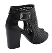 Milwaukee Leather MBL9453 Women's Black Mesh Open-Toe Platform Fashion Casual Heeled Sandals with Buckle Strap
