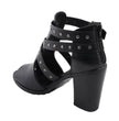 Milwaukee Leather MBL9454 Women's Black Studded Strap Fashion Casual Sandal with Platform Heel