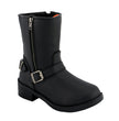 Milwaukee Leather MBL9475 Women's Classic Black Engineer Style Fashion Motorcycle Riding Boots w/ Side Zipper