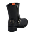 Milwaukee Leather MBL9475 Women's Classic Black Engineer Style Fashion Motorcycle Riding Boots w/ Side Zipper
