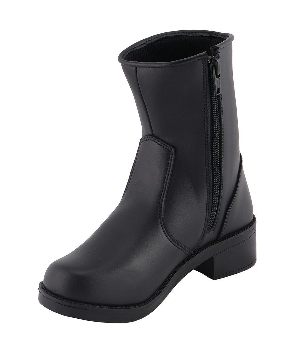 Milwaukee Leather MBL9480 Women's Premium Black 'Super Clean' Motorcycle Fashion Riding Boots with Side Zippers