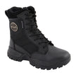 Milwaukee Leather MBL9495 Women Black Leather Tactical Boots with Side Zipper