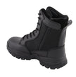 Milwaukee Leather MBL9495 Women Black Leather Tactical Boots with Side Zipper