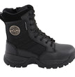 Milwaukee Leather MBL9495 Women Black Leather Tactical Boots with Side Zipper