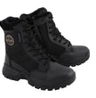 Milwaukee Leather MBL9495 Women Black Leather Tactical Boots with Side Zipper