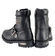 Milwaukee Leather Men's Black Leather Lace-Up Engineer Motorcycle Boots w/ Buckles and Side Zipper  MBM101