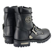Milwaukee Leather Men's Black Leather Lace-Up Engineer Motorcycle Boots w/ Buckles and Side Zipper  MBM101