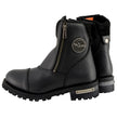 Milwaukee Leather MBM102 Men's Black Smooth Double Sided Zipper Entry Motorcycle Leather Boots