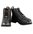 Milwaukee Leather MBM103W Men's Black Leather Lace-Up Wide-Width  Biker Boots w/ DualSide Zipper Entry