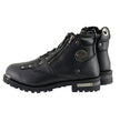 Milwaukee Leather MBM103W Men's Black Leather Lace-Up Wide-Width  Biker Boots w/ DualSide Zipper Entry