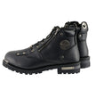Milwaukee Leather MBM103 Men's Black Leather Lace-Up Motorcycle Boots w/ Dual Side Zipper Entry