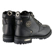 Milwaukee Leather MBM103W Men's Black Leather Lace-Up Wide-Width  Biker Boots w/ DualSide Zipper Entry