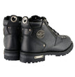 Milwaukee Leather MBM103 Men's Black Leather Lace-Up Motorcycle Boots w/ Dual Side Zipper Entry