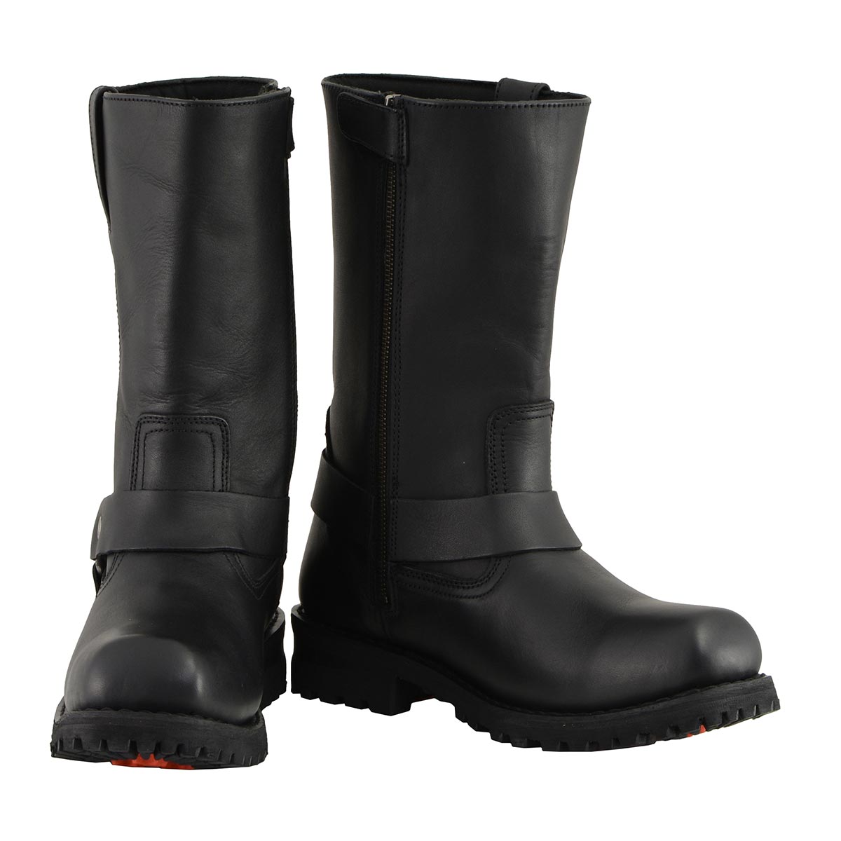 Milwaukee Leather Men’s Outback Classic Harness 11-Inch Motorcycle Boots – Premium Cowhide Leather - MBM131