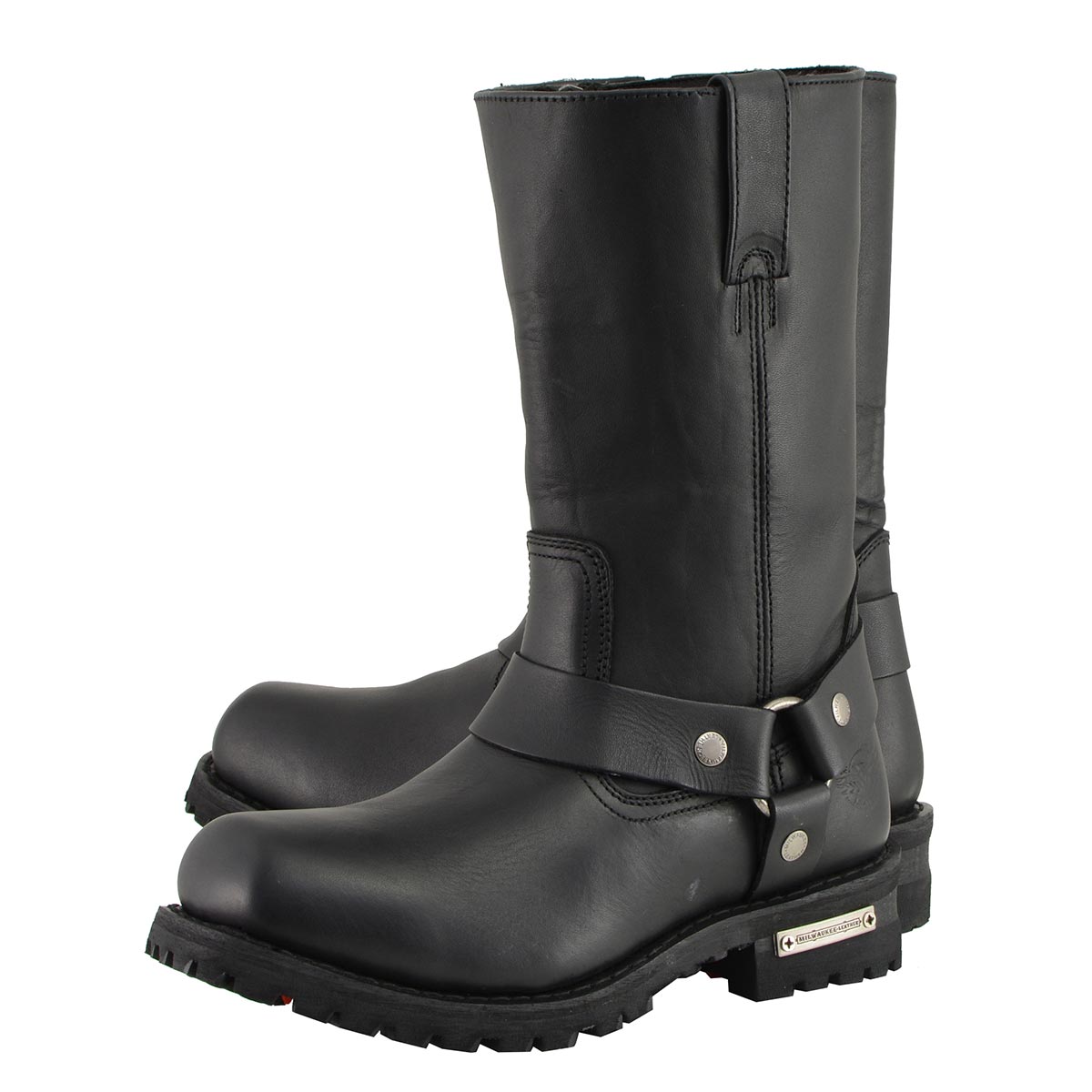 Milwaukee Leather Men’s Outback Classic Harness 11-Inch Motorcycle Boots – Premium Cowhide Leather - MBM131