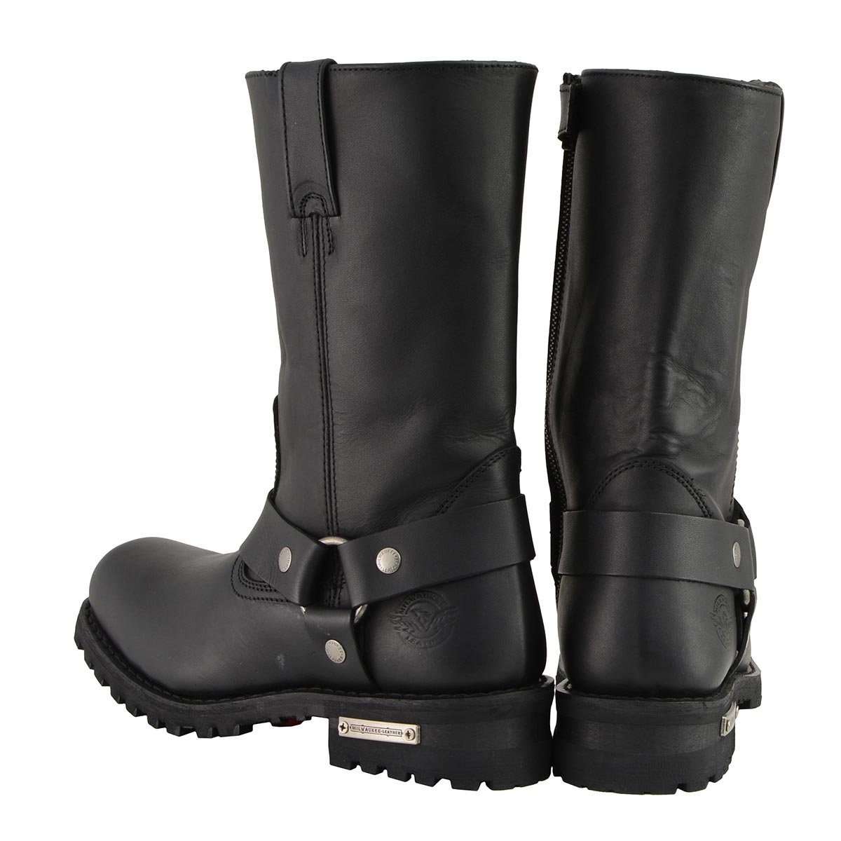 Milwaukee Leather Men’s Outback Classic Harness 11-Inch Motorcycle Boots – Premium Cowhide Leather - MBM131