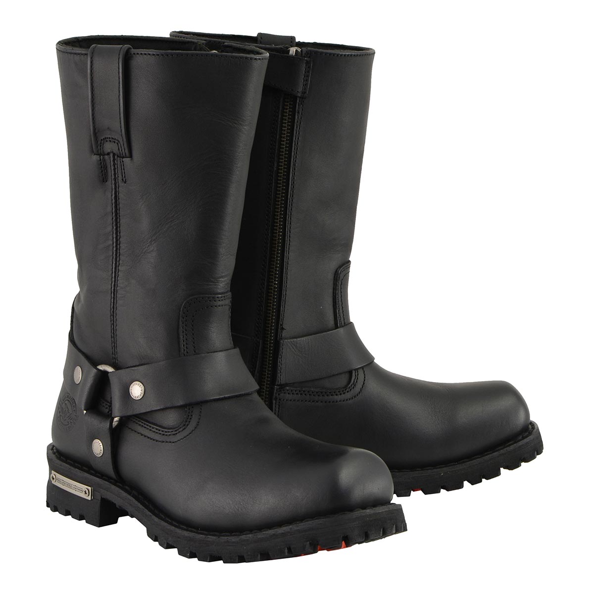 Milwaukee Leather Men’s Outback Classic Harness 11-Inch Motorcycle Boots – Premium Cowhide Leather - MBM131