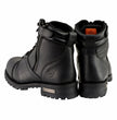 Milwaukee Leather Men's Black Lace-Up Wide-Width Motorcycle Leather Boots with Side Zipper Entry MBM9000W