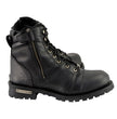 Milwaukee Leather Men's Black Lace-Up Motorcycle Riding Leather Boots with Side Zipper Entry MBM9000