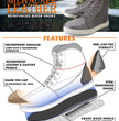 Milwaukee Leather MBM9003WP Men's Grey Leather and Canvas Reinforced Street Riding Waterproof Shoes with Ankle Support