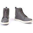 Milwaukee Leather MBM9003WP Men's Grey Leather and Canvas Reinforced Street Riding Waterproof Shoes with Ankle Support