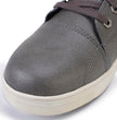 Milwaukee Leather MBM9003WP Men's Grey Leather and Canvas Reinforced Street Riding Waterproof Shoes with Ankle Support