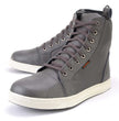Milwaukee Leather MBM9003WP Men's Grey Leather and Canvas Reinforced Street Riding Waterproof Shoes with Ankle Support