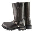 Milwaukee Leather Men's Distressed Brown Leather Wide Width 11-inch Square Toe Harness  Motorcycle Boots MBM9005W