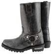 Milwaukee Leather Men's Distressed Gray Leather 11-inch Classic Harness Square Toe Motorcycle Boots MBM9006