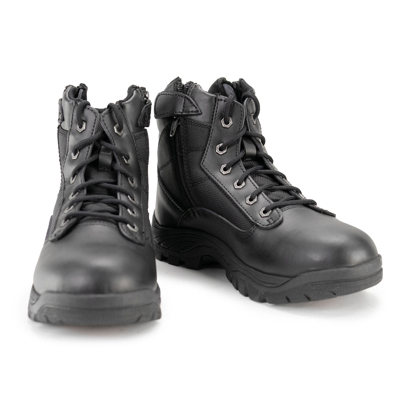 Milwaukee Leather Men's 6-inch Black Leather Swat Style-Tactical Lace-Up Biker Boots w/ Side Zippers MBM9011