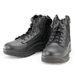 Milwaukee Leather Men's 6-inch Black Leather Swat Style-Tactical Lace-Up Biker Boots w/ Side Zippers MBM9011
