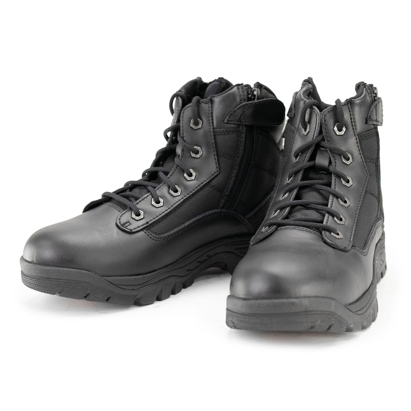 Milwaukee Leather Men's 6-inch Black Leather Swat Style-Tactical Lace-Up Biker Boots w/ Side Zippers MBM9011