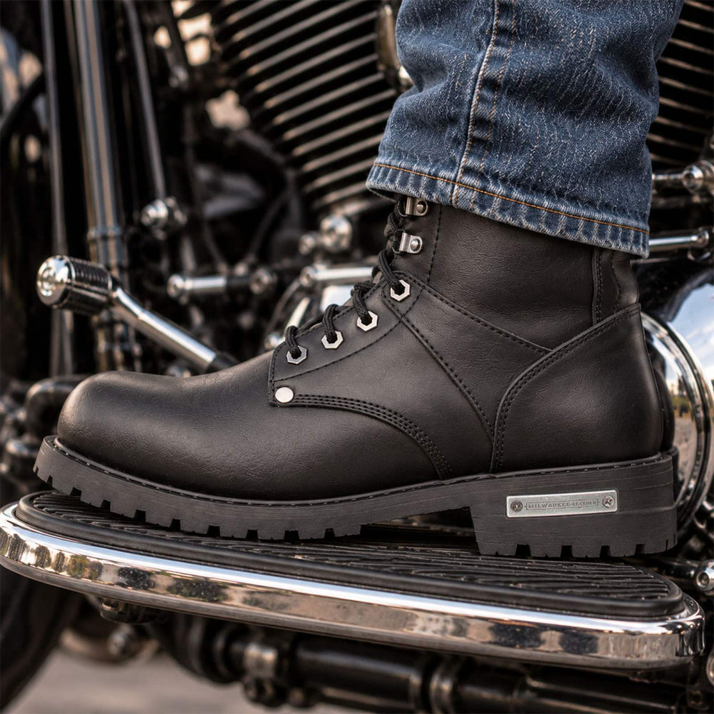 Milwaukee Leather Men's Black Vigilant Logger Motorcycle Boots, MBM9013