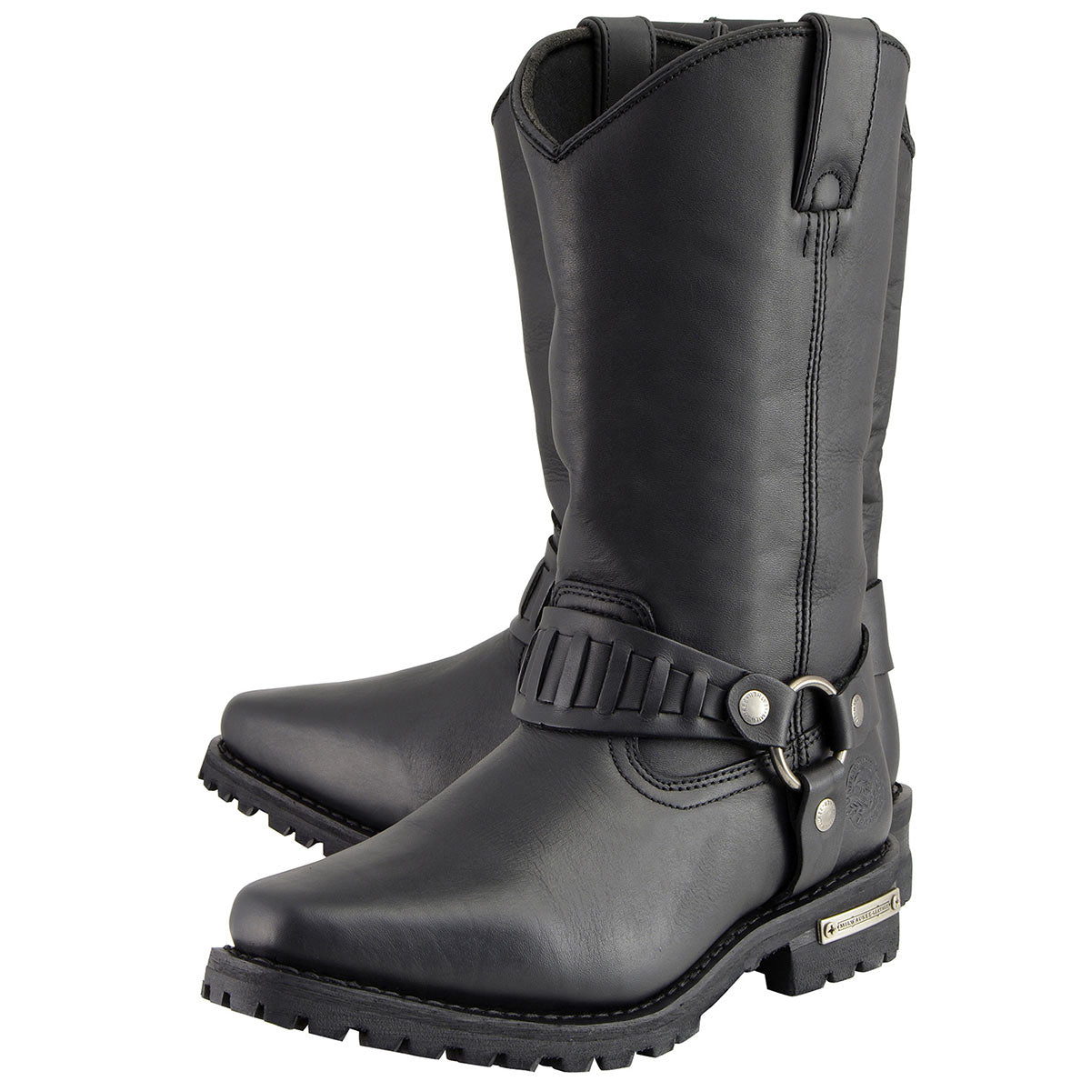mousssy western bootsブラックM Milwaukee Leather Men's Classic Harness Black Leather 11-Inch