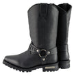 Milwaukee Leather Men’s Classic Harness Black Leather 11-Inch Western Style Motorcycle Boots MBM9015