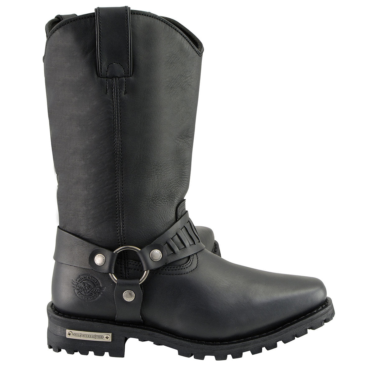 mousssy western bootsブラックM Milwaukee Leather Men's Classic Harness Black Leather 11-Inch