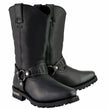 Milwaukee Leather Men’s Classic Harness Black Leather 11-Inch Western Style Motorcycle Boots MBM9015