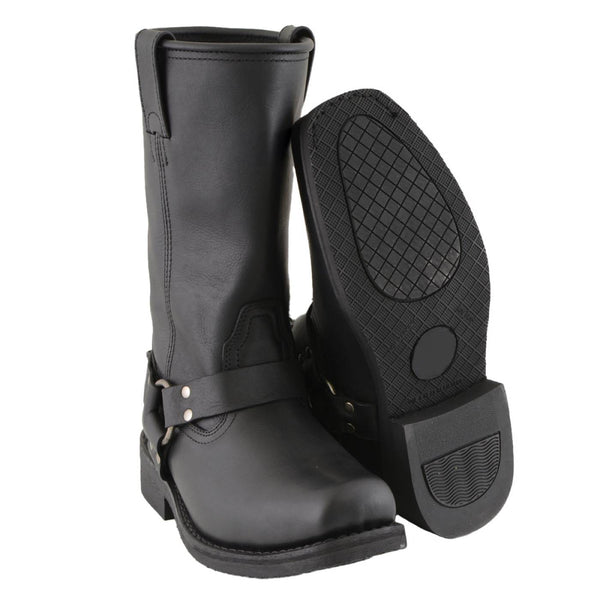 Milwaukee Leather Men's Classic Harness Black 2.2mm Motorcycle Boots - MBM9018