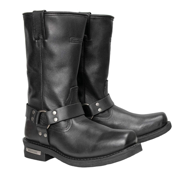 Milwaukee Leather Men's Classic Harness Black 2.2mm Motorcycle Boots - MBM9018