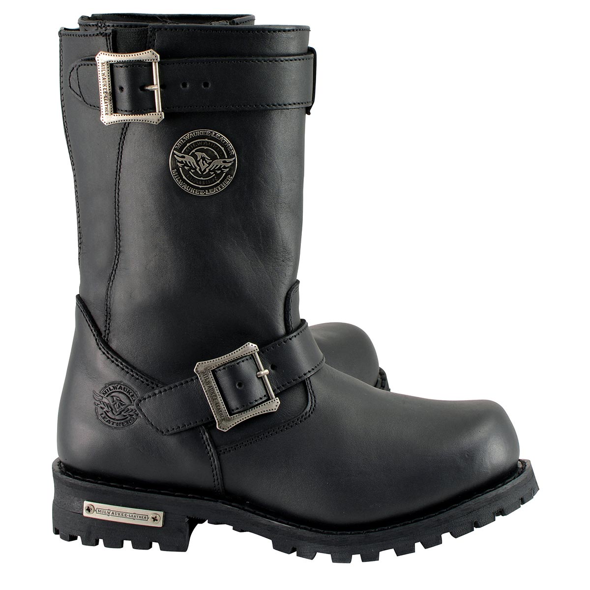Milwaukee Leather Men's Black Leather Wide-Width 11-Inch Classic