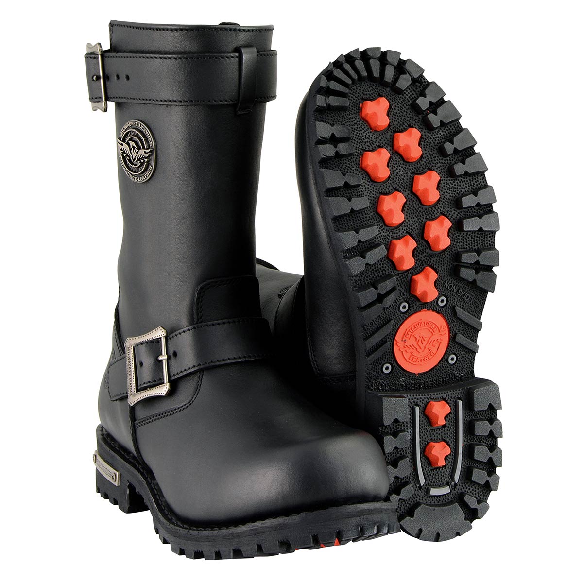 Milwaukee Leather Men's Black Leather Wide-Width 11-Inch Classic
