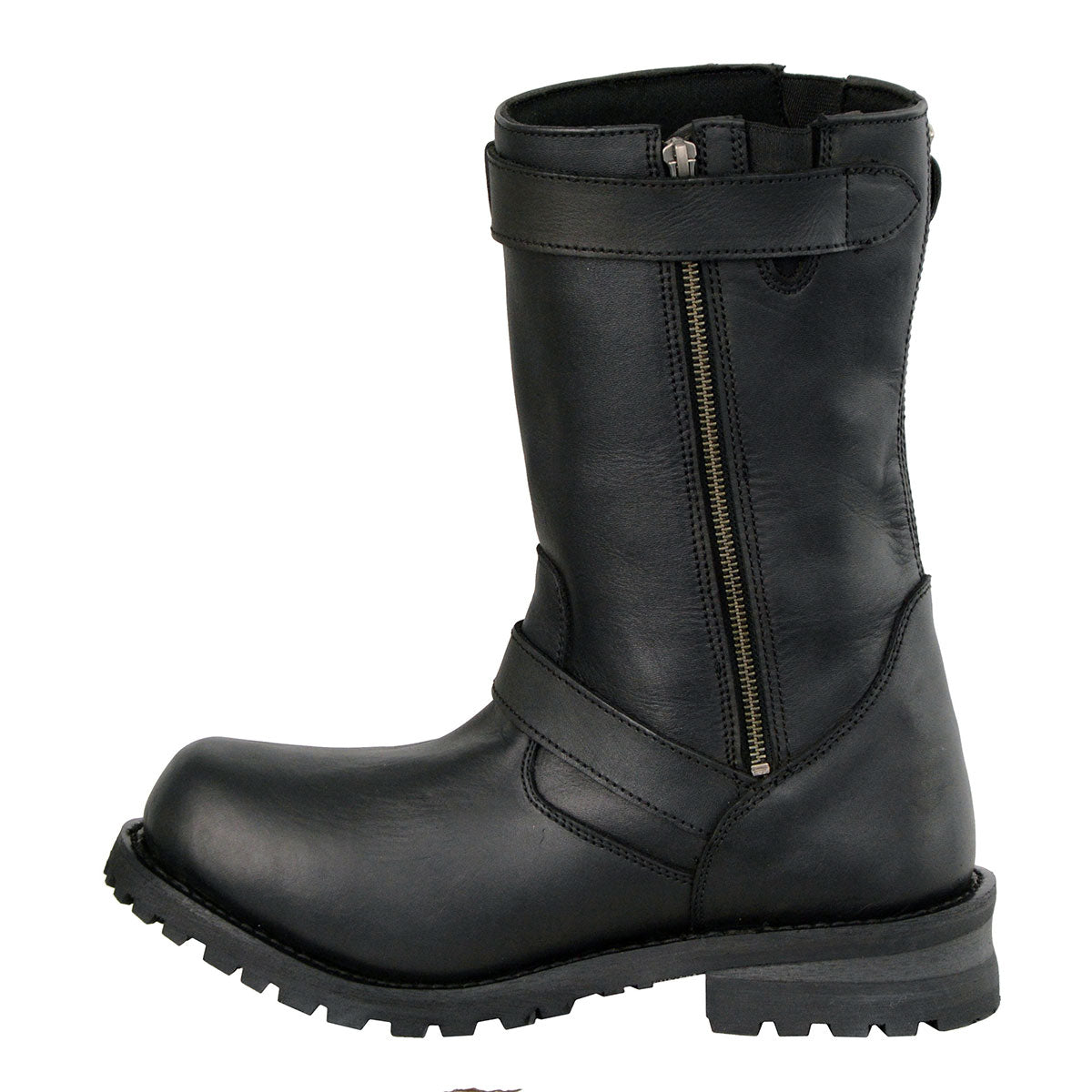 Milwaukee Leather Men's Black Leather Wide-Width 11-Inch Classic