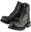 Milwaukee Leather Men's Classic Black Leather 8-inch Lace-Up Logger Motorcycle Rider Boots MBM9030